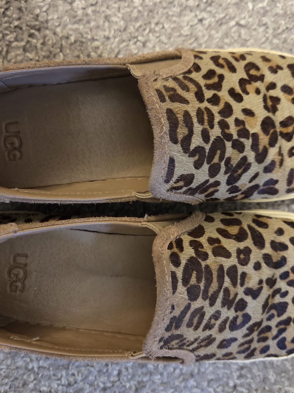 UGG Women's Leopard Print Slip-On Flats - Brown/Tan